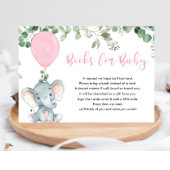 ベビーガールのための象の緑のピンクの風船の本 エンクロージャーカード