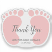 ベビーガールのシャワーのパーティー感謝していはあなたに シール (正面)
