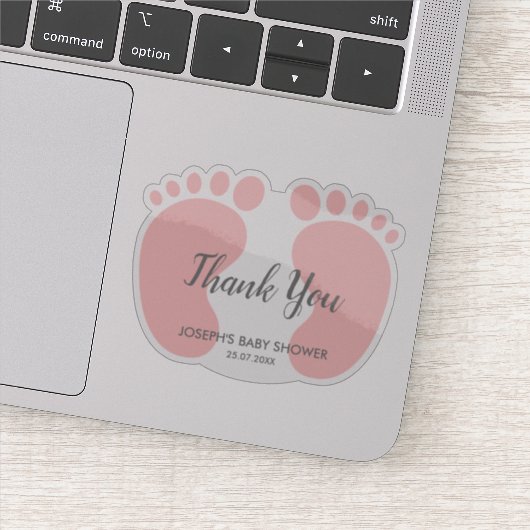 ベビーガールのシャワーのパーティー感謝していはあなたに シール (詳細)