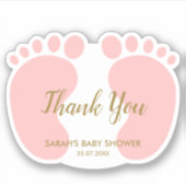 ベビーガールのシャワーのパーティー感謝していはあなたに シール (正面)