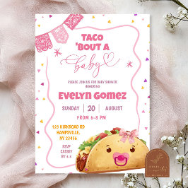 ベビーガールのタコMexican Fiesta Baby Shower 招待状