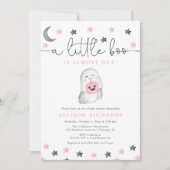 ベビーガールのハロウィーン秋かわいい幽霊ベビーシャワー 招待状 (正面)