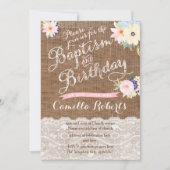 ベビーガールのバプテスマと誕生日招待状 招待状 (正面)