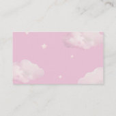 ベビーガールのベビーシャワー用ピンク色のバルーンベア エンクロージャーカード (裏面)