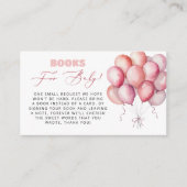 ベビーガールのベビーシャワー用ピンク色のバルーンベア エンクロージャーカード (正面)