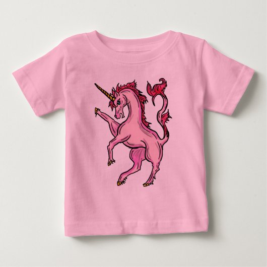 ベビーガールのユニコーンのシャツ ベビーTシャツ (正面)