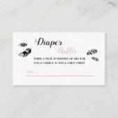 ベビーガールの冒険バビーシャワーおむつラッフル エンクロージャーカード (正面)