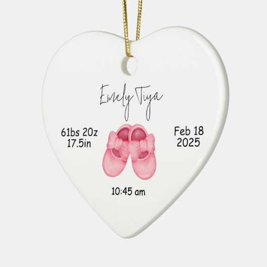 ベビーガールの初めてのクリスマスオーナメントファースト セラミックオーナメント (左)