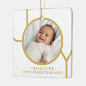 ベビーガールの初めてのクリスマス写真 セラミックオーナメント (左)