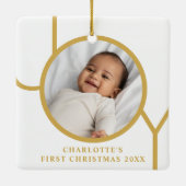 ベビーガールの初めてのクリスマス写真 セラミックオーナメント (裏面)