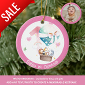 ベビーガールの最初の写真クリスマスデコレーション動物園 セラミックオーナメント