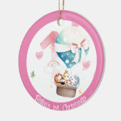 ベビーガールの最初の写真クリスマスデコレーション動物園 セラミックオーナメント (左)