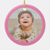 ベビーガールの最初の写真クリスマスデコレーション動物園 セラミックオーナメント (裏面)