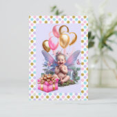 ベビーガールの最初の誕生日パーティー 招待状 (スタンド正面)