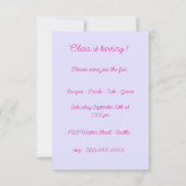 ベビーガールの最初の誕生日パーティー 招待状 (裏面)