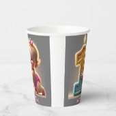 "ベビーガールの最初の誕生日" 紙コップ (左)