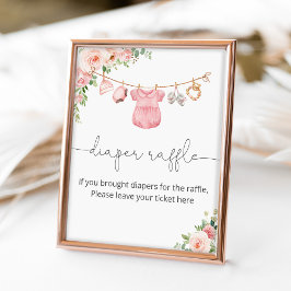 ベビーガールの服おむつラッフルサイン ポスター