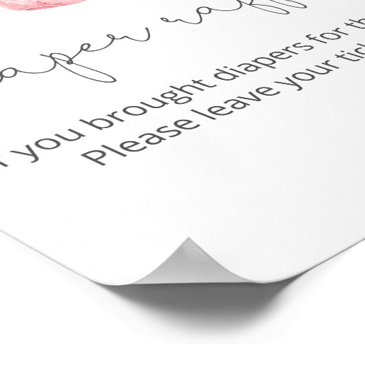 ベビーガールの服おむつラッフルサイン ポスター (角)