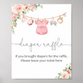 ベビーガールの服おむつラッフルサイン ポスター (正面)