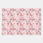 ベビーガールの水彩包み紙 ラッピングペーパーシート (正面3)