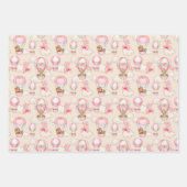 ベビーガールの水彩包み紙 ラッピングペーパーシート (正面)