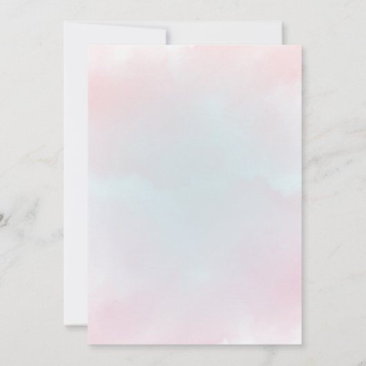 ベビーガールの物干しベビーシャワー招待状 招待状 (裏面)