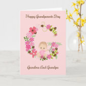 ベビーガールの祖父母のデイカード カード (黄色い花)