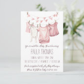 ベビーガールの衣服物干しダビシャワー 招待状 (スタンド正面)