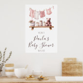 ベビーガールの衣服赤ちゃんシャワー歓迎サイン ポスター (キッチン)
