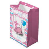 ベビーガールの誕生日パーティー ミディアムペーパーバッグ (正面アングル)