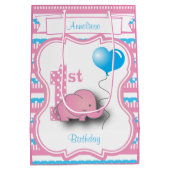 ベビーガールの誕生日パーティー ミディアムペーパーバッグ (裏面)