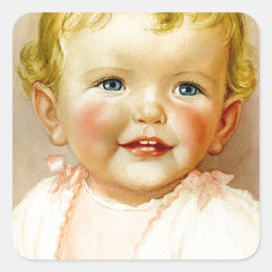 ベビーガールの誕生! スクエアシール (正面)