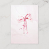 ベビーガールの赤ちゃんシャワーのためのピンクの弓の本 エンクロージャーカード (裏面)