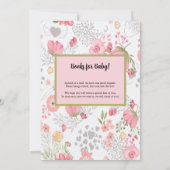 ベビーガールの赤ちゃんシャワーの招待状、バニー 招待状 (裏面)
