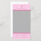 ベビーガールの足跡の写真の誕生のお知らせ 案内状 (正面/裏面)