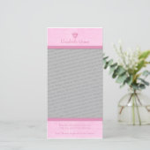 ベビーガールの足跡の写真の誕生のお知らせ 案内状 (スタンド正面)