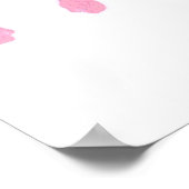 「ベビーガールの足跡」バナパーソナライズされたー ポスター (角)