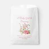 ベビーガールはフローラ茶のパーティー赤ちゃんシャワーを醸造している フェイバーバッグ (正面)