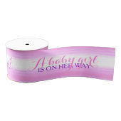 ベビーガールは彼の道のピンクの赤ちゃんシャワー グログランリボン (リール)