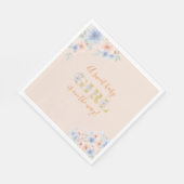 ベビーガールは途中にあるフローラベビーシャワー スタンダードランチョンナプキン (角)