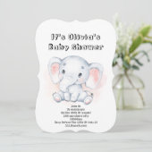 ベビーガールへの美しいベビーシャワーの招待 招待状 (スタンド正面)