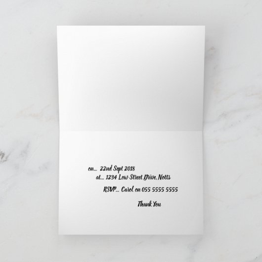 ベビーガールまたはボーイズ1st誕生日パーティの招待状 招待状 (内部)