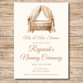 ベビーガールまたは少年クレードルの命名式 招待状