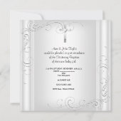 ベビーガールまたは少年《キリスト教》洗礼式や命名式バプティスクロスホワイト 招待状 (裏面)