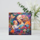 ベビーガールを持つ母の日 カード (スタンド正面)