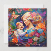 ベビーガールを持つ母の日 カード (正面)