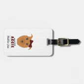 ベビーガールアギードッグマルーンバッグラベル ラゲッジタグ (正面横)