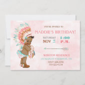 ベビーガールアフリカンアメリカントリバルヘアドレス赤面 招待状 (正面)