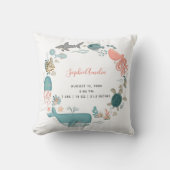 ベビーガールアンダーザシー誕生統計キープサケ クッション (正面)