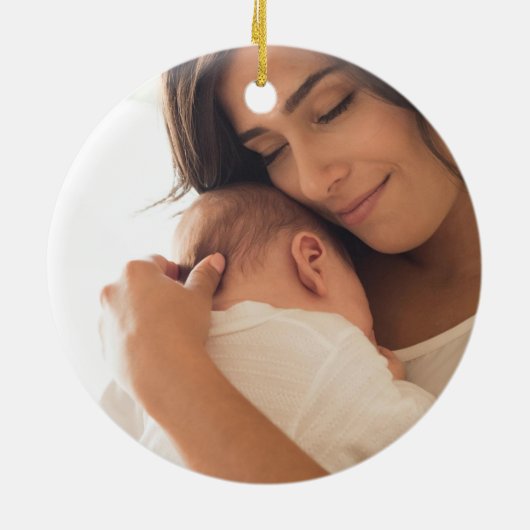 ベビーガールアンダーザシー誕生統計キープサケ セラミックオーナメント (裏面)